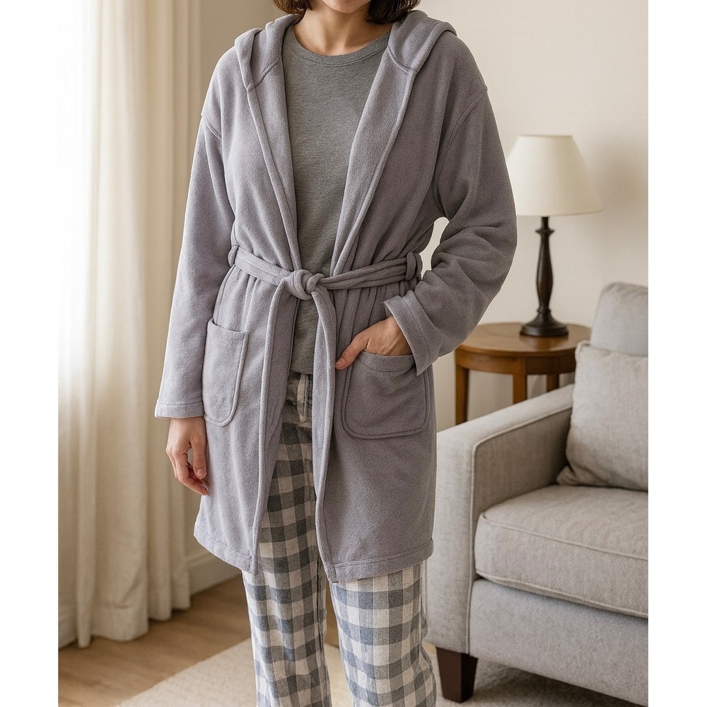 Victoria's Secret lavender purple plush bath robe Size M/L Lounge Sleep